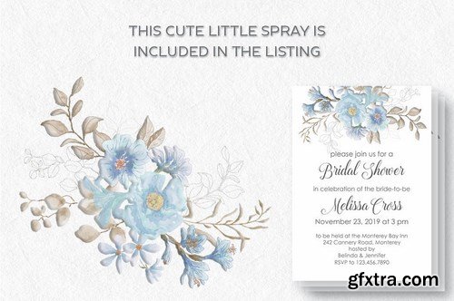 Powder Blue Watercolor Patterns