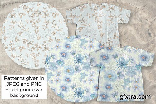 Powder Blue Watercolor Patterns