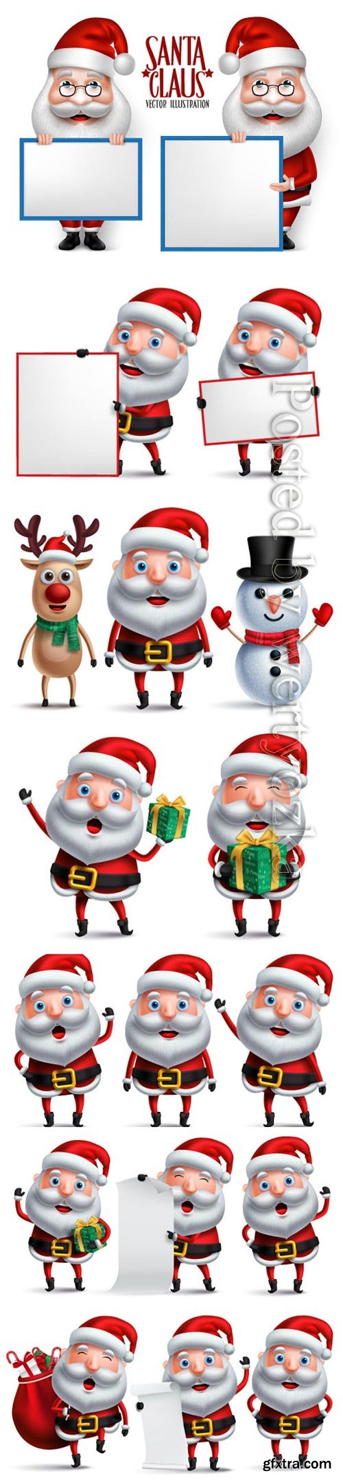 Santa claus christmas character set