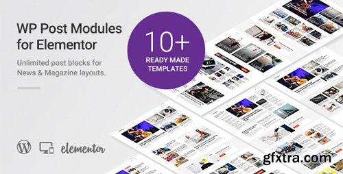 CodeCanyon - WP Post Modules for NewsPaper and Magazine Layouts (Elementor Addon) v1.5.1 - 23805180