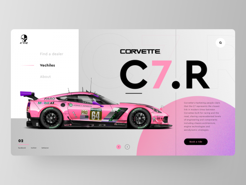 Corvette Car Landing Page Concept - C7.R⁣⁣ - corvette-car-landing-page-concept-c7-r