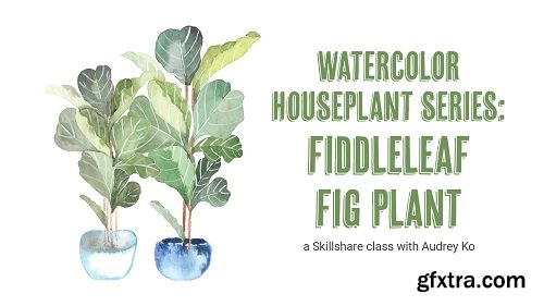 How to Paint: Watercolor Houseplants | Fiddleleaf Fig Plant