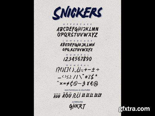 Snickers - Handmade Brush Font