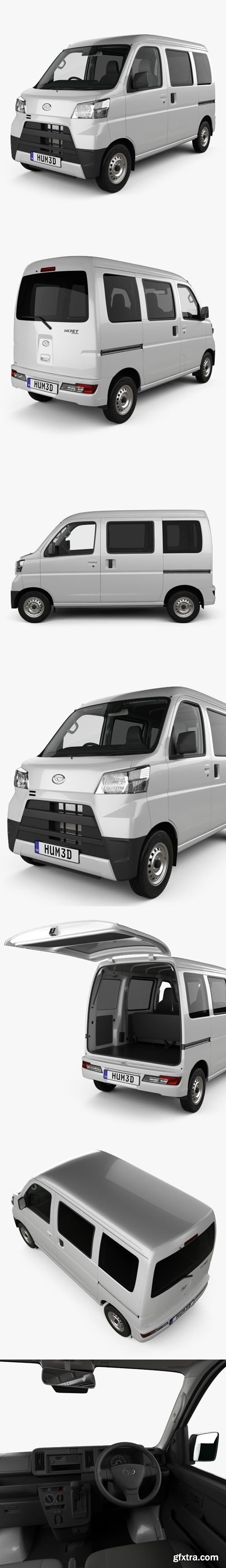 Daihatsu Hijet Cargo with HQ interior 2017 3D Model