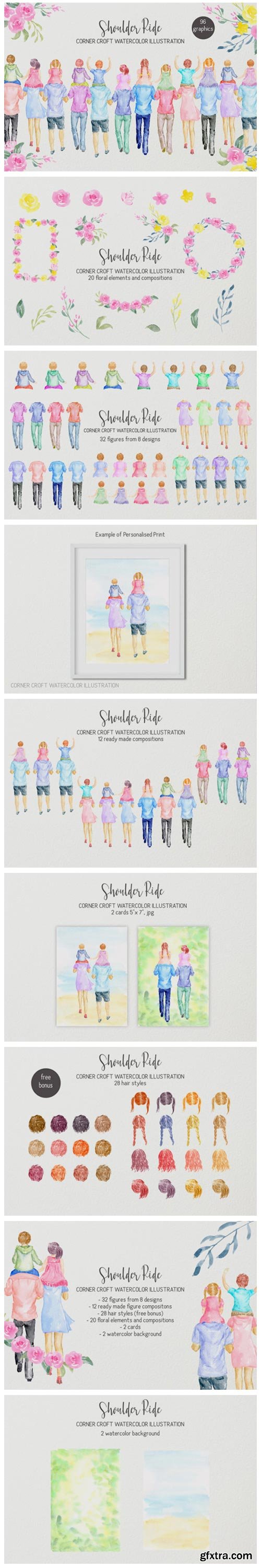 Watercolor Clipart Shoulder Ride 2333292