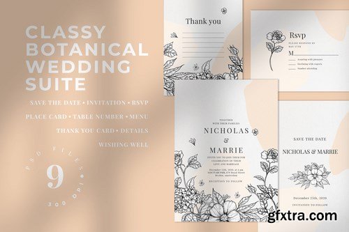 Classy Botanical Wedding Suite