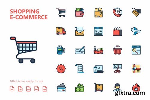 Shopping E-Commerce Icons Pack