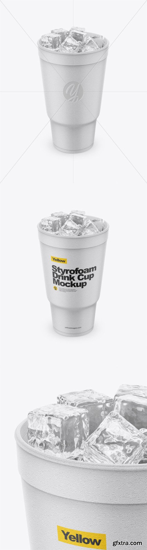 Styrofoam Cup With Ice Mockup 52011