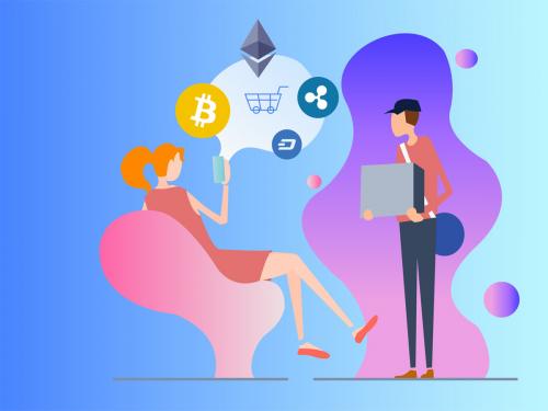 Cryptocurrency Ecommerce 2D Illustration - cryptocurrency-ecommerce-2d-illustration