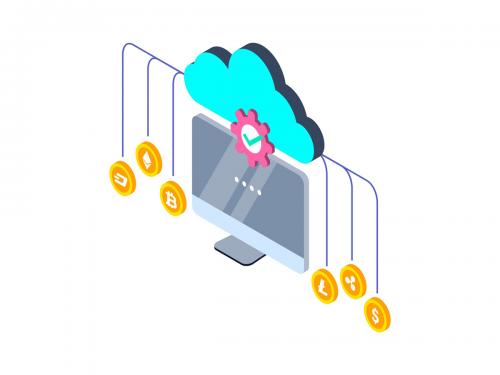 Cryptocurrency Isometric Illustration - cryptocurrency-isometric-illustration