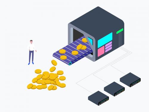 Cryptocurrency Mining Factory Isometric - cryptocurrency-mining-factory-isometric