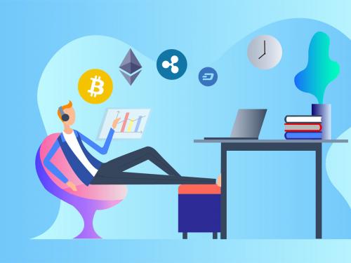 Cryptocurrency Trader 2D Illustration - cryptocurrency-trader-2d-illustration