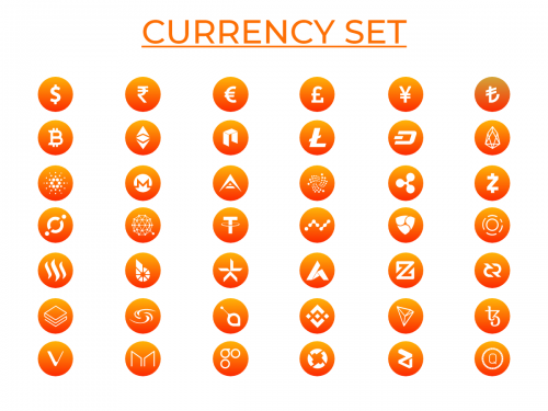 Currency Set Icons Collection - currency-set-icons-collection