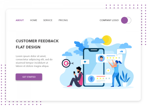 Customer Feedback flat design for Landing page - customer-feedback-flat-design-for-landing-page