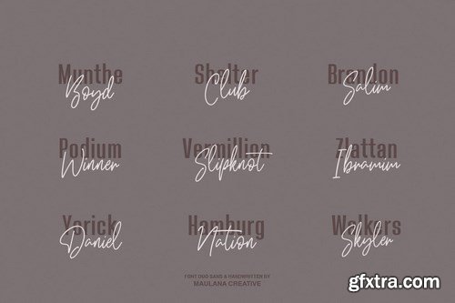 Pillish Font Duo - Sans And Script