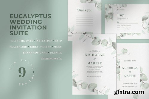 Eucalyptus Wedding Invitation Suite