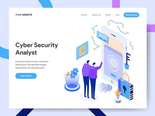 Cyber Security Analyst Isometric Illustration - cyber-security-analyst-isometric-illustration