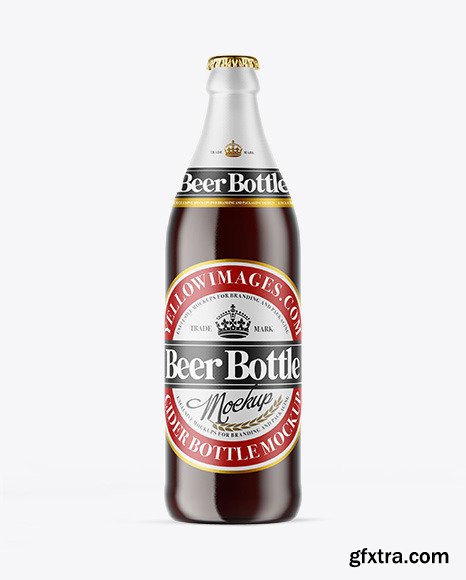 Amber Glass Bottle With Red Ale Mockup 51517