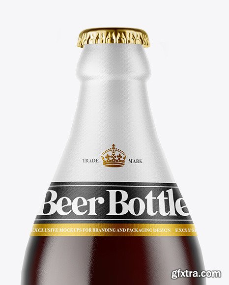 Amber Glass Bottle With Red Ale Mockup 51517