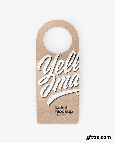 Kraft Bottle Tag Mockup - Front View 51695