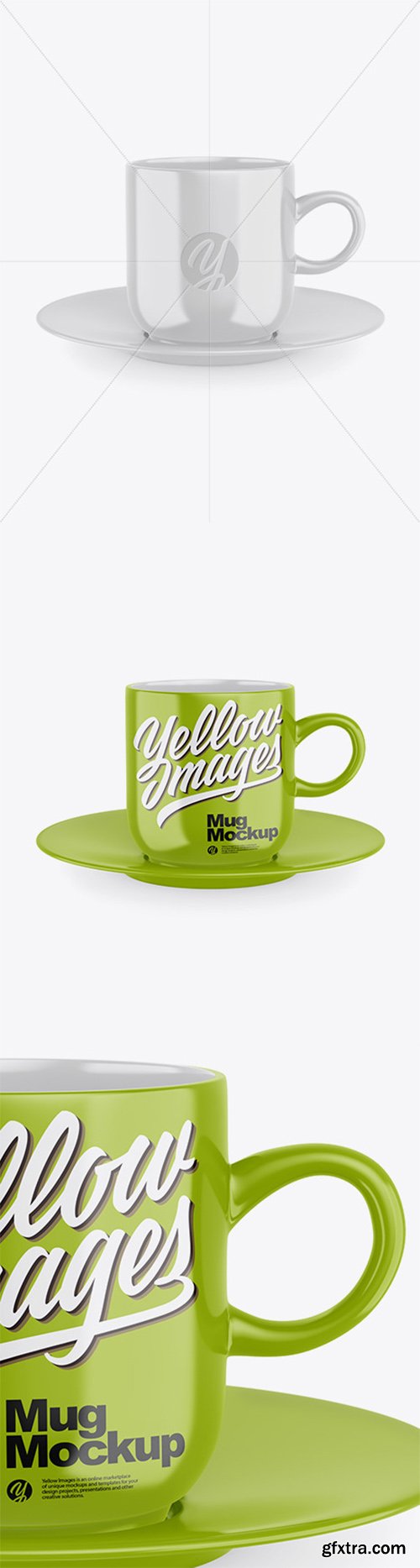 Glossy Mug with Plate mockup 52050