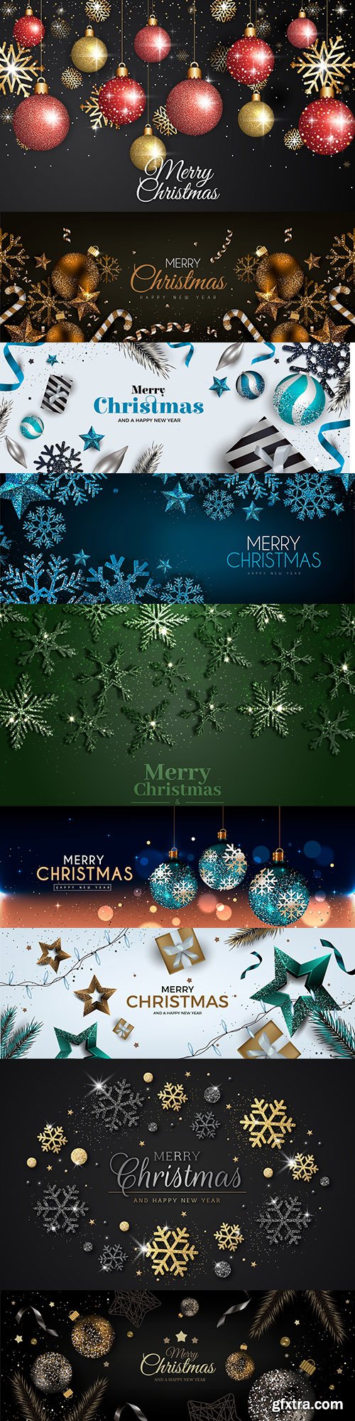 Merry Christmas and New Year background decorative 36