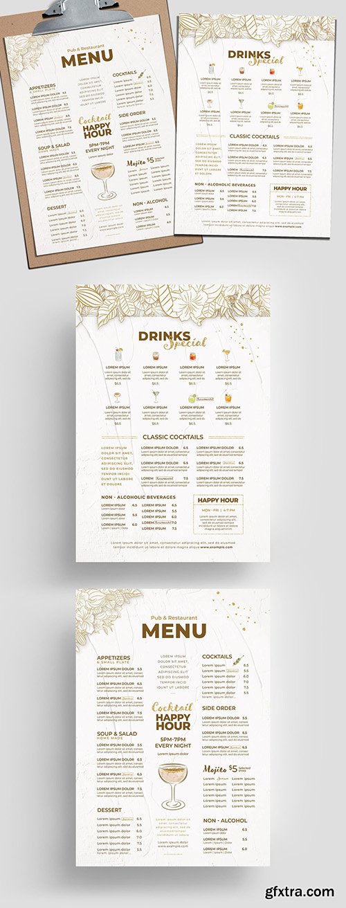 Cocktail Bar Menu Layout 308551114