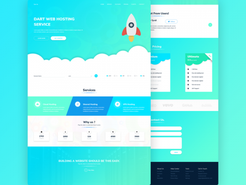 Dart Hosting Landing Page - dart-hosting-psd-template