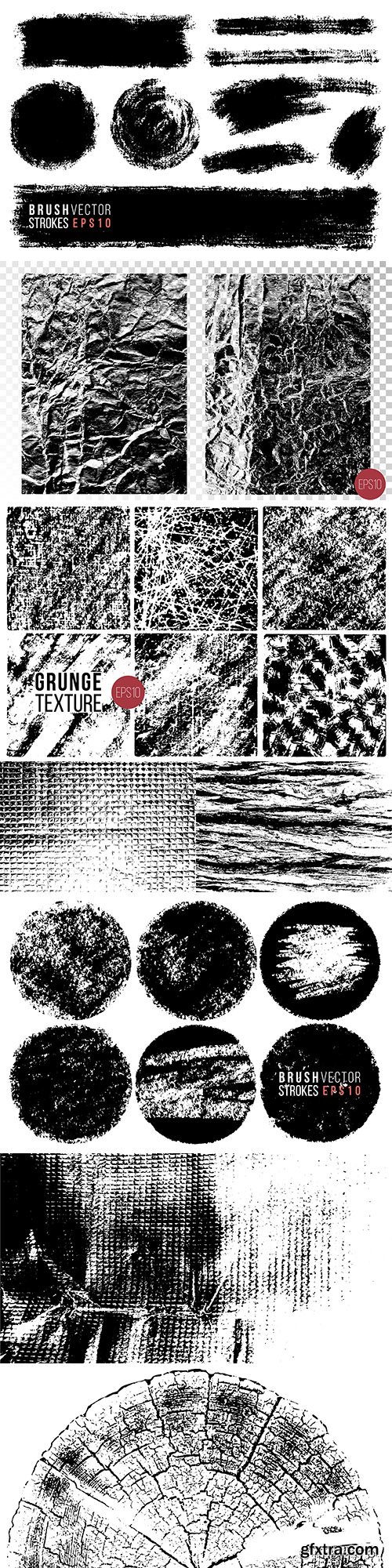 Grunge black ink brush and abstract drawing texture 3