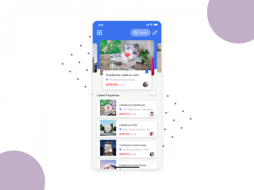 Dashboard concept screen for Properties for Rent app - dashboard-concept-screen-for-properties-for-rent-app