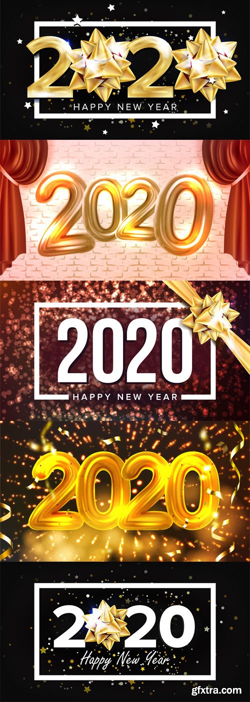 Happy New Year 2020 Vector Collection 2