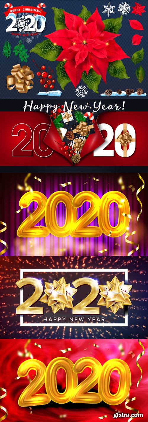 Happy New Year 2020 Vector Collection 2