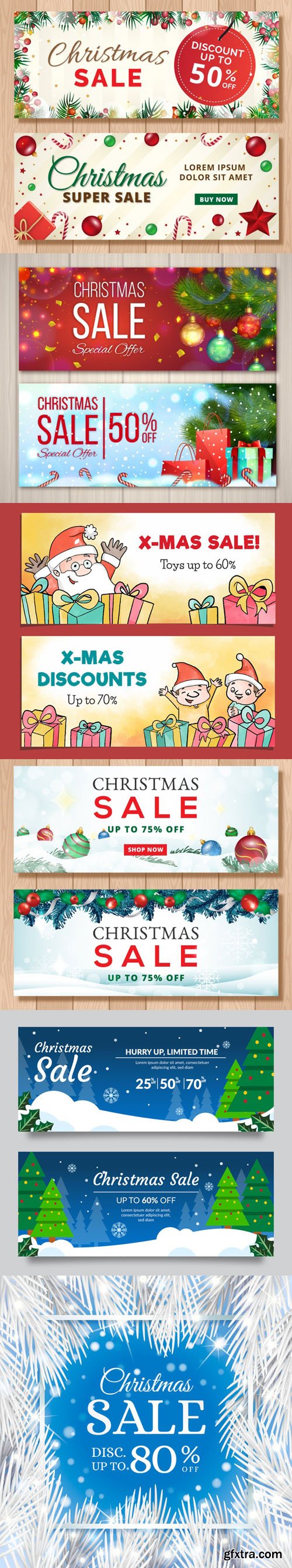 Holiday Sales Banners Vector Collection 2