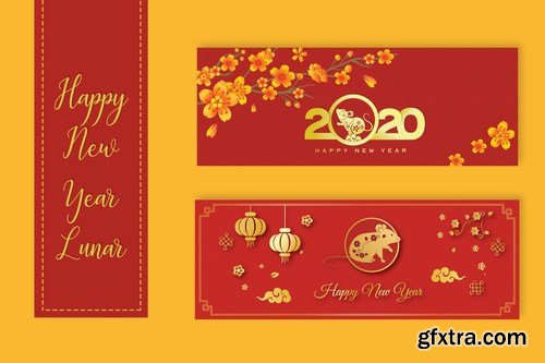 Happy Lunar New Year - Facebook Cover Template v4