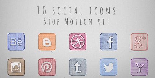 Videohive - Social Icons Stop Motion Kit