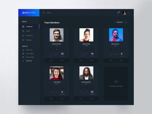 Team Member Dashboard Design Concept - dashboard-design-exploration