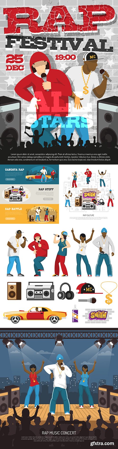 Rap festival fashion culture design poster