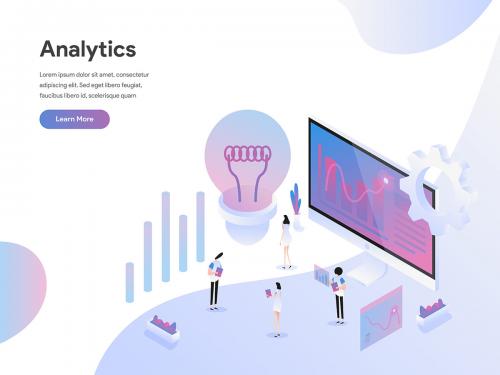 Data Analysis Isometric Illustration Concept - data-analysis-isometric-illustration-concept