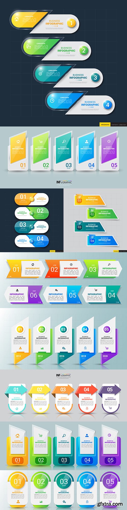 Business infographics options elements collection 122