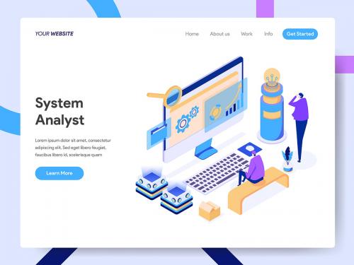 Data Analyst Isometric Illustration Concept - data-analyst-isometric-illustration-concept