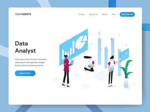 Data Analyst Isometric Illustration - data-analyst-isometric-illustration