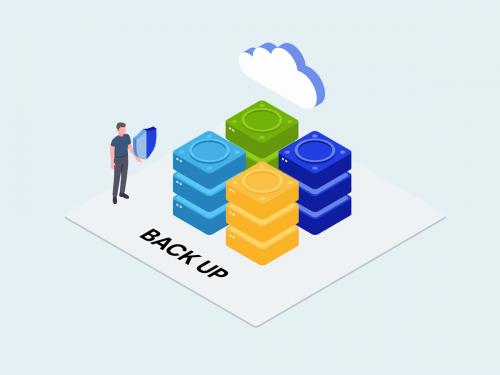 Data Backup Isometric Illustration - data-backup-isometric-illustration