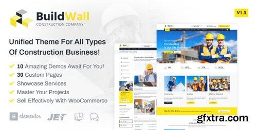 ThemeForest - BuildWall v1.3.1 - Construction Company Elementor WordPress Theme - 21681815