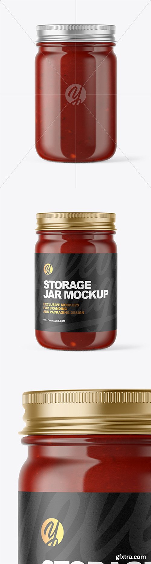 Clear Glass Jar with Sauce Mockup 51088