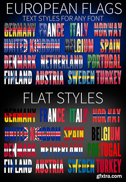 European Flags Text Styles 220295329