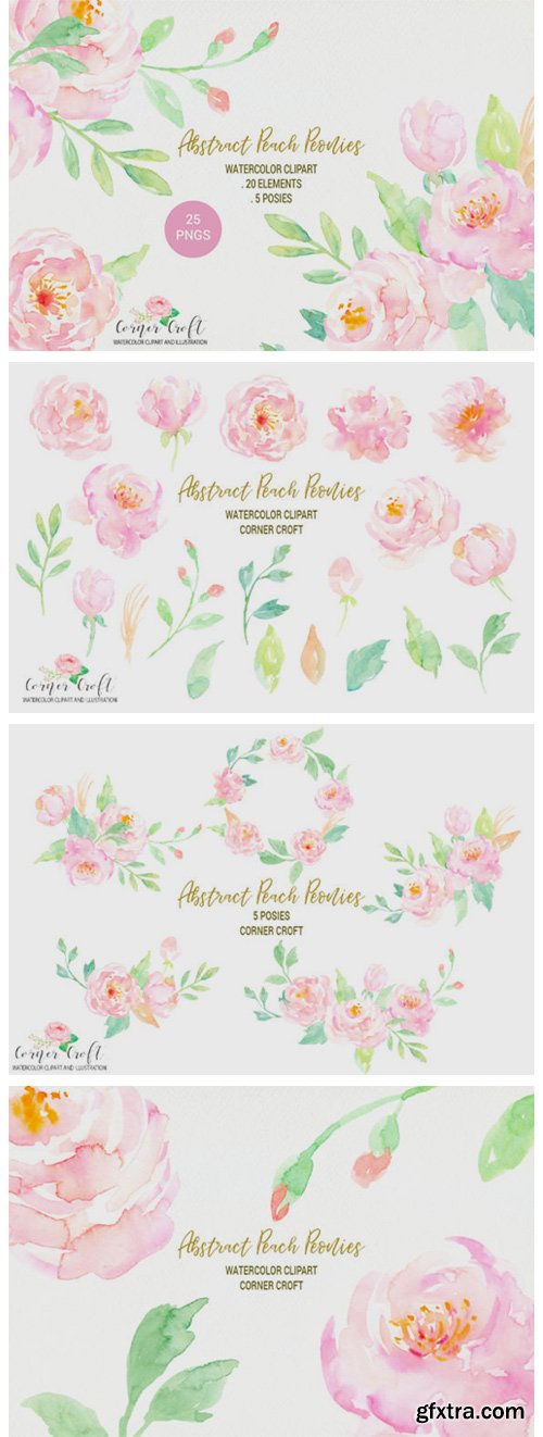 Watercolor Peach Peony 2363339