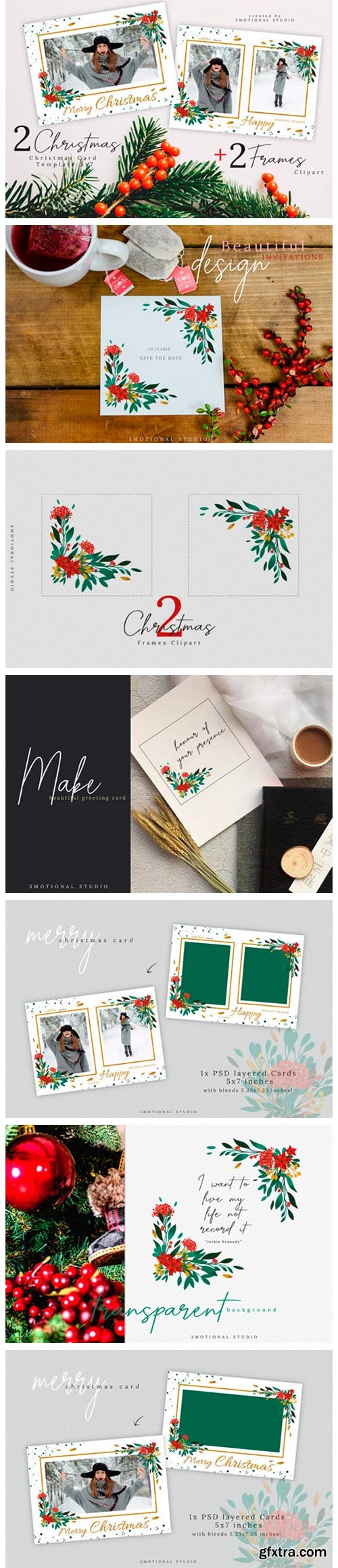 Merry Christmas Card Template 5x7 2363716