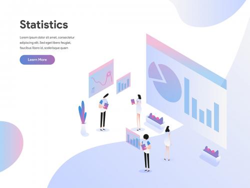 Data Statistics Isometric Illustration Concept - data-statistics-isometric-illustration-concept-1d144b4d-af9e-4f30-b06f-6caec37047b0