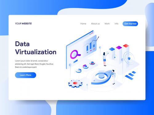 Data Virtualization Isometric Illustration Concept - data-virtualization-isometric-illustration-concept