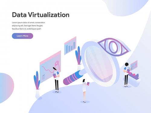 Data Virtualization Isometric Illustration - data-virtualization-isometric-illustration